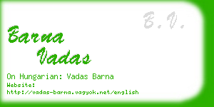 barna vadas business card